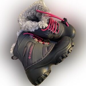 Columbia Toddler Charcoal and Pink Snow Boots